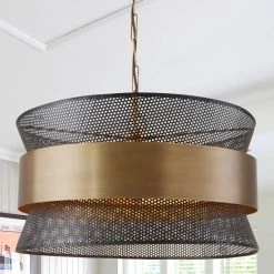 Best Sale ⌛ Capital Lighting 4-light Patinaed Brass/Black Pendant 🧨