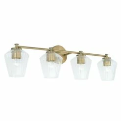 Best reviews of 🎉 Capital Lighting 4-light 33-inch Bath/ Vanity Fixture W/ Clear Fluted Glass Aged Brass ✨
