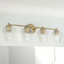 Best reviews of 🎉 Capital Lighting 4-light 33-inch Bath/ Vanity Fixture W/ Clear Fluted Glass Aged Brass ✨ -Capital Lighting Shop unnamed file 2867