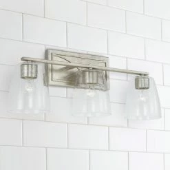 Flash Sale 👍 Capital Lighting Sylvia 3-light 24.25-inch Bath/ Vanity Fixture W/ Clear Seeded Glass Antique Silver 😉 -Capital Lighting Shop unnamed file 2903