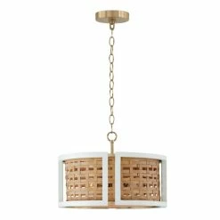 Flash Sale ❤️ Capital Lighting Lola 4-light Flat White/ Matte Brass Convertible Pendant/ Semi-Flush Mount ❤️