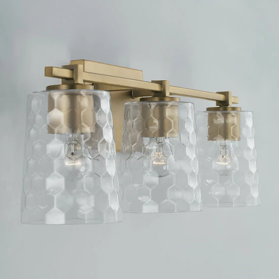 Cheap ๐งจ Capital Lighting 3-light 24-inch Bath/ Vanity Fixture W/ Clear Honeycomb Glass Matte Black ๐ 2 Cheap ๐งจ Capital Lighting 3-light 24-inch Bath/ Vanity Fixture W/ Clear Honeycomb Glass Matte Black ๐ - Image 2