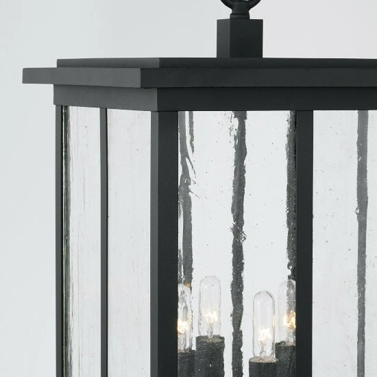 Best Sale โญ Capital Lighting Barrett 11.5" 4-light Outdoor Hanging Lantern Pendant W/ Antiqued Glass Black ๐ 3 Best Sale โญ Capital Lighting Barrett 11.5" 4-light Outdoor Hanging Lantern Pendant W/ Antiqued Glass Black ๐ - Image 3