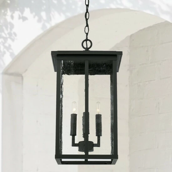 Best Sale โญ Capital Lighting Barrett 11.5" 4-light Outdoor Hanging Lantern Pendant W/ Antiqued Glass Black ๐ 4 Best Sale โญ Capital Lighting Barrett 11.5" 4-light Outdoor Hanging Lantern Pendant W/ Antiqued Glass Black ๐ - Image 4