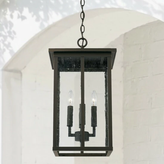 Best Sale โญ Capital Lighting Barrett 11.5" 4-light Outdoor Hanging Lantern Pendant W/ Antiqued Glass Black ๐ 8 Best Sale โญ Capital Lighting Barrett 11.5" 4-light Outdoor Hanging Lantern Pendant W/ Antiqued Glass Black ๐ - Image 8
