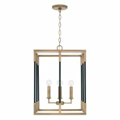 Best Pirce 👏 Capital Lighting Bleeker 4-light Foyer Pendant Aged Brass/ Black 🔔