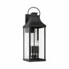 Best Pirce 🎁 Capital Lighting Bradford Outdoor 4-light Extra Large Wall Lantern W/ Clear Glass Black ⌛