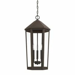 Budget ⌛ Capital Lighting Ellsworth 3-light Oiled Bronze Outdoor Hanging Lantern 🌟