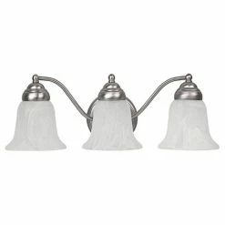 Buy 🎁 Capital Lighting 3-light Bath/ Vanity Fixture W/ White Faux Alabaster Glass Matte Nickel 🛒