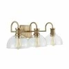 Best Pirce 🔥 Capital Lighting Cassidy 3-light Aged Brass Bath/ Vanity Fixture W/ Clear Glass 🔥