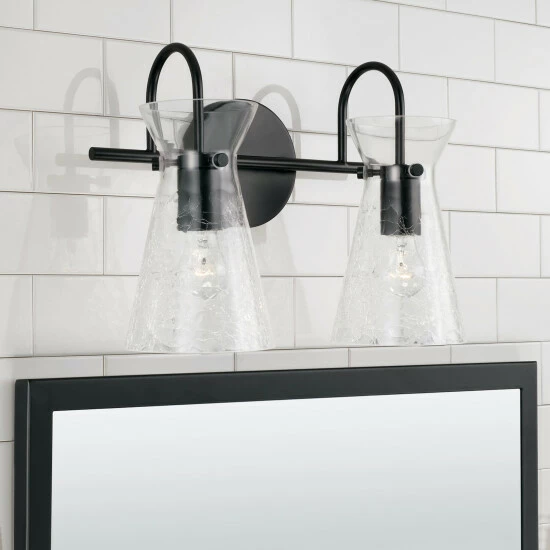 Best deal ๐ Capital Lighting Mila 2-light Bath/ Vanity Fixture W/ Clear Half-Crackle Glass Aged Brass ๐ 7 Best deal ๐ Capital Lighting Mila 2-light Bath/ Vanity Fixture W/ Clear Half-Crackle Glass Aged Brass ๐ - Image 7