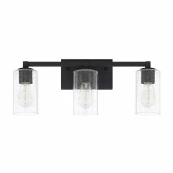 Flash Sale ❤️ Capital Lighting Ravenwood 3-light Black Iron Bath Vanity Fixture ❤️