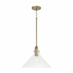 Brand new ๐ Capital Lighting Greer 1-light Pendant W/ Clear Glass Aged Brass ๐ฏ