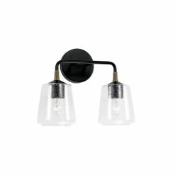 Cheap ✔️ Capital Lighting Amara 2-light Matte Black/ Brass Bath/ Vanity Fixture 👏