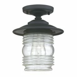Flash Sale ⭐ Capital Lighting Creekside 1-light Black Outdoor Flush Mount ⌛