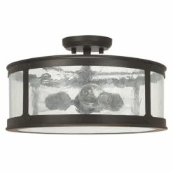 Hot Sale 🧨 Capital Lighting Dylan 3-light Old Bronze Outdoor Semi-Flush Mount ✔️