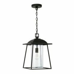 Outlet ⭐ Capital Lighting Durham 10.5" 1-light Outdoor Hanging Lantern Pendant W/ Clear Seeded Glass Oiled Bronze 😍