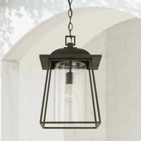 Outlet โญ Capital Lighting Durham 10.5" 1-light Outdoor Hanging Lantern Pendant W/ Clear Seeded Glass Oiled Bronze ๐ 8 Outlet โญ Capital Lighting Durham 10.5" 1-light Outdoor Hanging Lantern Pendant W/ Clear Seeded Glass Oiled Bronze ๐ - Image 8