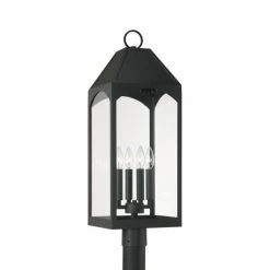 Capital Lighting Shop 13 Brand new ๐ Capital Lighting 4-light Black Outdoor Post-Lantern W/ Clear Glass โ๏ธ