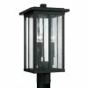 Outlet 🥰 Capital Lighting Barrett 18" Tall 3-light Outdoor Post Lantern W/ Antiqued Glass Black ✨