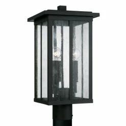 Capital Lighting Shop 9 Outlet ๐ฅฐ Capital Lighting Barrett 18" Tall 3-light Outdoor Post Lantern W/ Antiqued Glass Black โจ