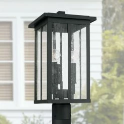 Outlet 🥰 Capital Lighting Barrett 18" Tall 3-light Outdoor Post Lantern W/ Antiqued Glass Black ✨ -Capital Lighting Shop unnamed file 3186