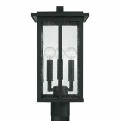 Outlet 🥰 Capital Lighting Barrett 18" Tall 3-light Outdoor Post Lantern W/ Antiqued Glass Black ✨ -Capital Lighting Shop unnamed file 3187