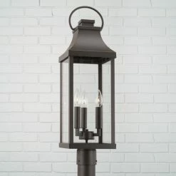 Cheapest 🔔 Capital Lighting 3-light Outdoor Post-Lantern W/ Clear Glass Oiled Bronze 🔥 -Capital Lighting Shop unnamed file 327