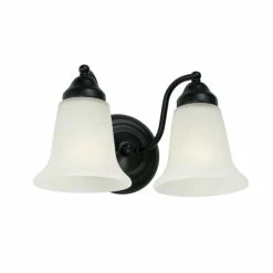 Flash Sale ✨ Capital Lighting 2-light 12-inch Vanity Fixture W/ White Faux Alabaster Glass Matte Black ❤️