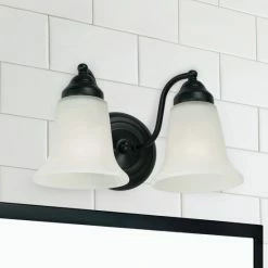 Flash Sale ✨ Capital Lighting 2-light 12-inch Vanity Fixture W/ White Faux Alabaster Glass Matte Black ❤️ -Capital Lighting Shop unnamed file 331