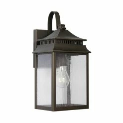 Outlet ✨ Capital Lighting Sutter Creek Oiled Bronze Outdoor Wall Lantern W/ Antiqued Water Glass 💯