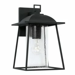 Top 10 😉 Capital Lighting Durham 8.5" 1-light Outdoor Wall Lantern W/ Clear Seeded Glass Black ⌛