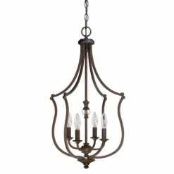 Cheapest ⌛ Capital Lighting Leigh 4-light Burnished Bronze Foyer Fixture ✔️