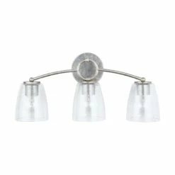 Promo 💯 Capital Lighting Oran 3-light Antique Silver Bath/ Vanity Fixture W/ Clear Seeded Glass ⌛ -Capital Lighting Shop unnamed file 374