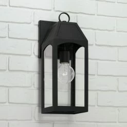 Best deal 🛒 Capital Lighting Burton Outdoor 1-light Black Small Wall Lantern W/ Clear Glass ✨ -Capital Lighting Shop unnamed file 383