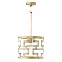Deals ❤️ Capital Lighting Hala 13.5" 1-light Patinaed Brass/ Bleached Natural Jute Pendant ✔️