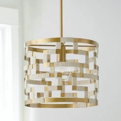 Deals ❤️ Capital Lighting Hala 13.5" 1-light Patinaed Brass/ Bleached Natural Jute Pendant ✔️ -Capital Lighting Shop unnamed file 439