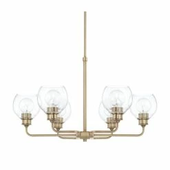 New ⭐ Capital Lighting Mid-Century 6-light Aged Brass Chandelier ✔️