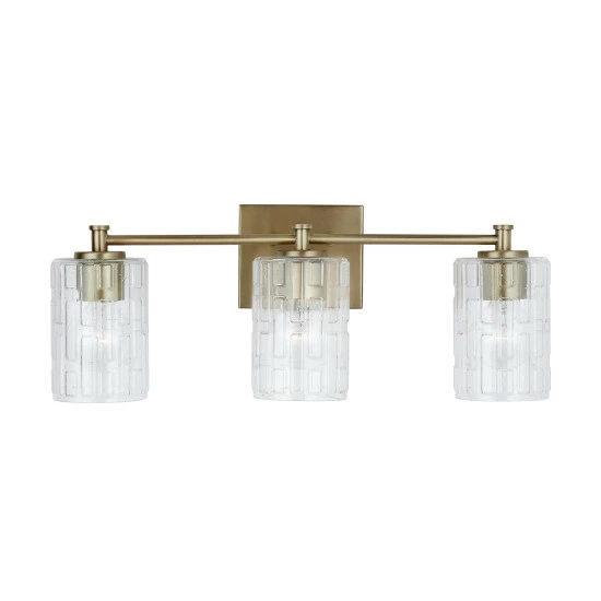 Best deal ❤️ Capital Lighting Emerson 3-light Bath/ Vanity Fixture W/ Embossed Seeded Glass Matte Black 🥰 3 Best deal ❤️ Capital Lighting Emerson 3-light Bath/ Vanity Fixture W/ Embossed Seeded Glass Matte Black 🥰 - Image 3