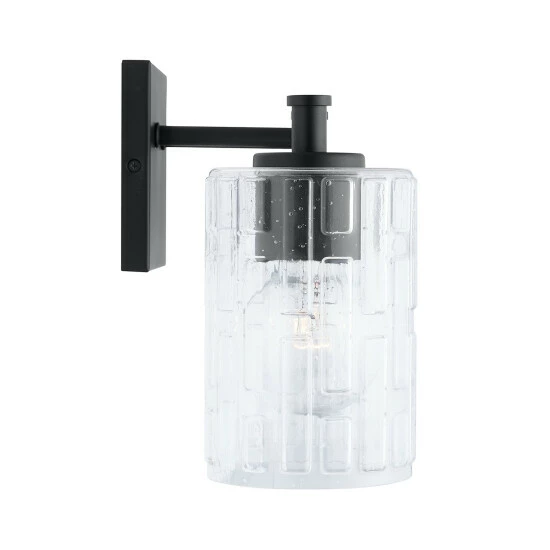 Best deal ❤️ Capital Lighting Emerson 3-light Bath/ Vanity Fixture W/ Embossed Seeded Glass Matte Black 🥰 5 Best deal ❤️ Capital Lighting Emerson 3-light Bath/ Vanity Fixture W/ Embossed Seeded Glass Matte Black 🥰 - Image 5