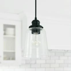 Flash Sale 😉 Capital Lighting Urban 1-light Mini Pendant W/ Clear Glass Matte Black ✔️ -Capital Lighting Shop unnamed file 472