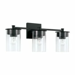 Best Sale 🛒 Capital Lighting Mason 3-light Bath/ Vanity Fixture W/ Clear Glass Matte Black 🥰 -Capital Lighting Shop unnamed file 481