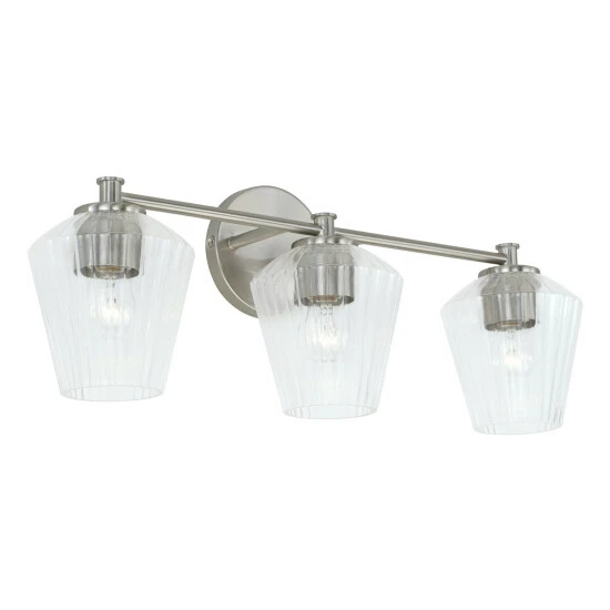Brand new 👏 Capital Lighting 3-light 24-inch Bath/ Vanity Fixture W/ Clear Fluted Glass Aged Brass 🎉 5 Brand new 👏 Capital Lighting 3-light 24-inch Bath/ Vanity Fixture W/ Clear Fluted Glass Aged Brass 🎉 - Image 5