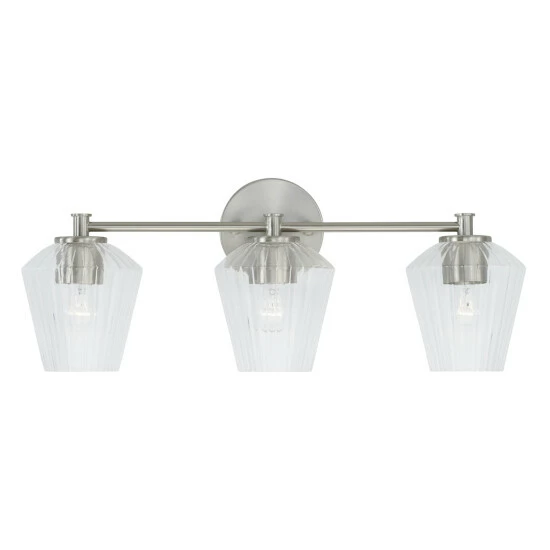 Brand new 👏 Capital Lighting 3-light 24-inch Bath/ Vanity Fixture W/ Clear Fluted Glass Aged Brass 🎉 8 Brand new 👏 Capital Lighting 3-light 24-inch Bath/ Vanity Fixture W/ Clear Fluted Glass Aged Brass 🎉 - Image 8