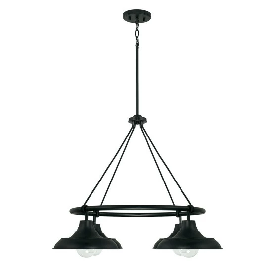 Best Pirce โจ Capital Lighting Jones 32" 4-light Black/ White Shaded Chandelier ๐ 1 Best Pirce โจ Capital Lighting Jones 32" 4-light Black/ White Shaded Chandelier ๐