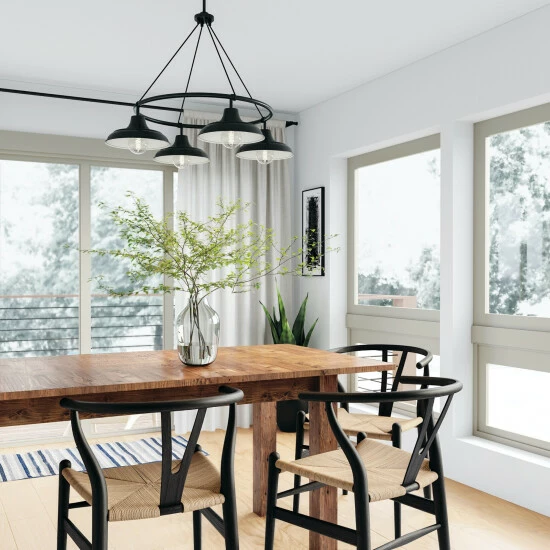 Best Pirce โจ Capital Lighting Jones 32" 4-light Black/ White Shaded Chandelier ๐ 5 Best Pirce โจ Capital Lighting Jones 32" 4-light Black/ White Shaded Chandelier ๐ - Image 5