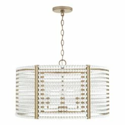 Top 10 🛒 Capital Lighting Brynn 4-light Aged Brass Painted Pendant W/ Painted Wooden Beads ⭐