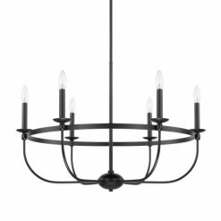 Top 10 😉 Capital Lighting Rylann 6-light Matte Black Chandelier 🎉