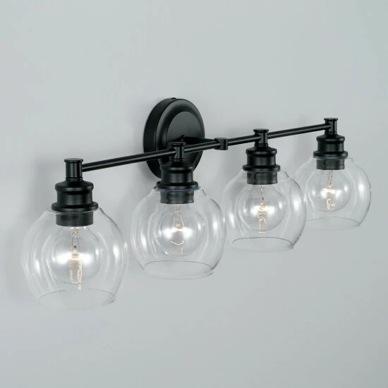 Promo โจ Capital Lighting Mid-Century 32-inch 4-light Bath/ Vanity Fixture W/ Clear Glass Polished Nickel ๐ 3 Promo โจ Capital Lighting Mid-Century 32-inch 4-light Bath/ Vanity Fixture W/ Clear Glass Polished Nickel ๐ - Image 3