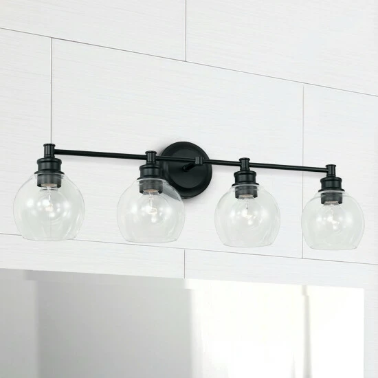 Promo โจ Capital Lighting Mid-Century 32-inch 4-light Bath/ Vanity Fixture W/ Clear Glass Polished Nickel ๐ 4 Promo โจ Capital Lighting Mid-Century 32-inch 4-light Bath/ Vanity Fixture W/ Clear Glass Polished Nickel ๐ - Image 4